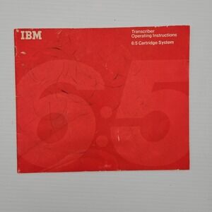 IBM Transcriber Operating Instructions 6:5 Cartridge System